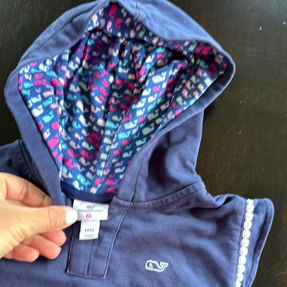 Vineyard Vines Blue Swim Coverup with Hood - Picture 2 of 2